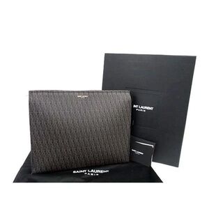Saint Laurent Black Patterned Clutch